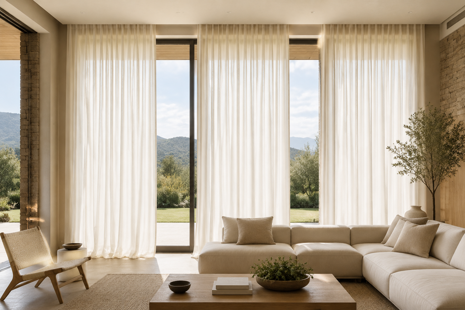 Cortinas tradicionales elegantes para living